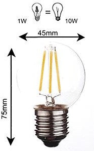 HP LED Bullet E27 1-10W 2200K Filamento Trasparente - LED7938