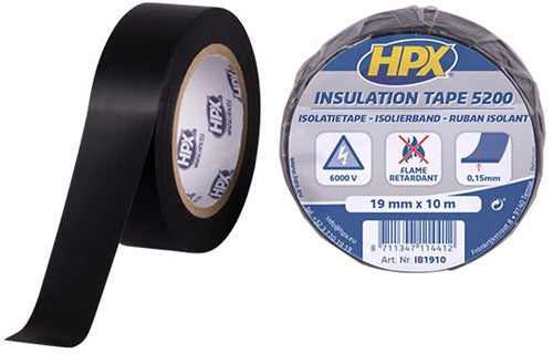 Nastro isolante HPX PVC HPX 19 mm x 10 metri neri