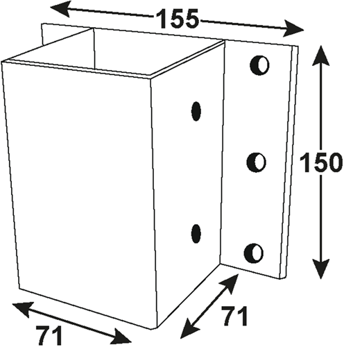Soporte para poste Connex 71x71x150 (->pared) vvz - hv4333