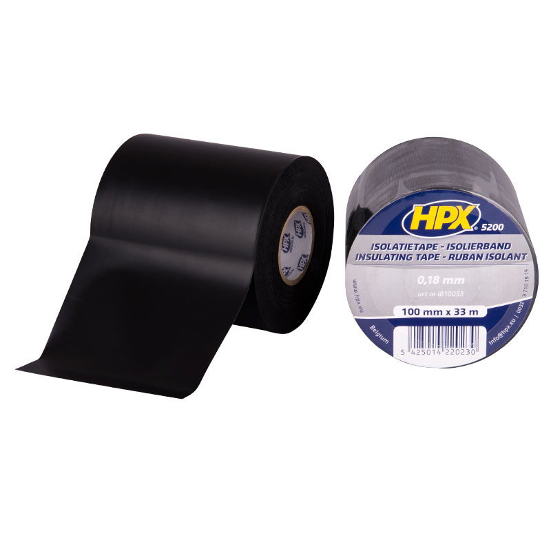 Cinta aislante de pvc hpx | negro | 100 mm x 33 m - ib10033 | 12 piezas ib10033