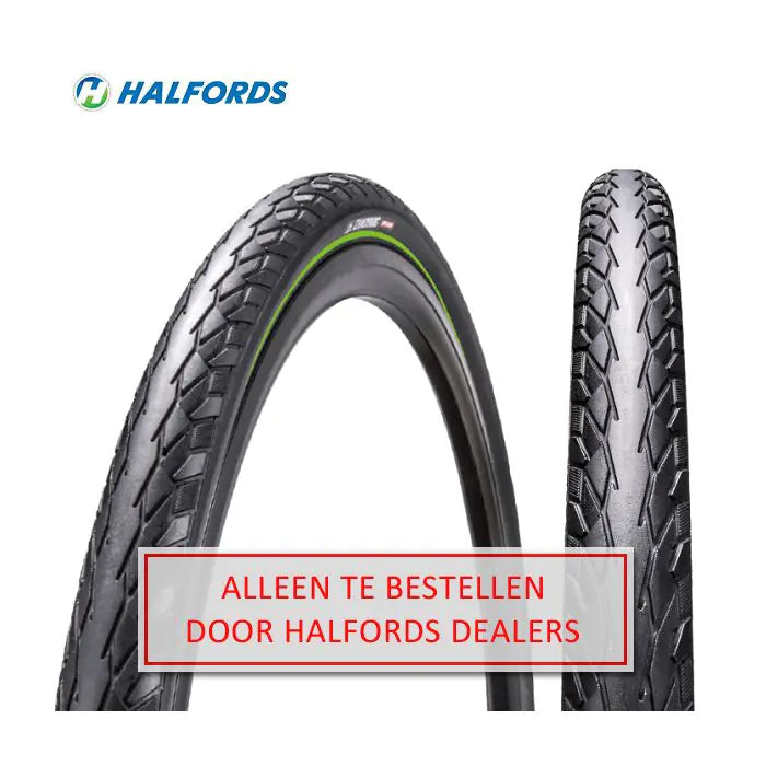 Halfords 28x1 5 8x1 3 8 hilo reflex negro antipinchazos