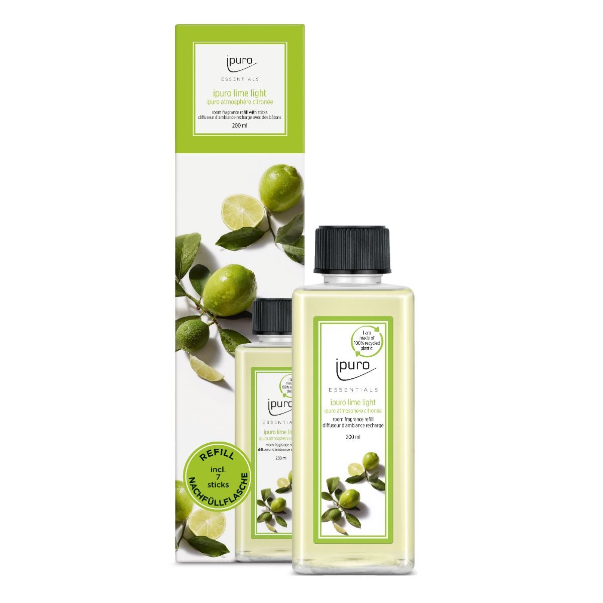 Ipuro geurdiffuser recarga de lima 200 ml