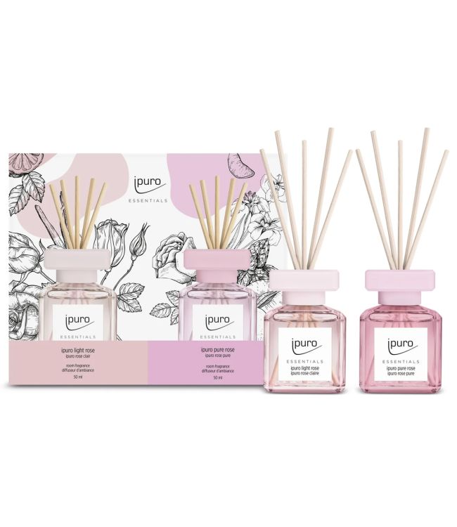 Ipuro geurdiffuser leggero rosa rosa pura 2 x 50 ml