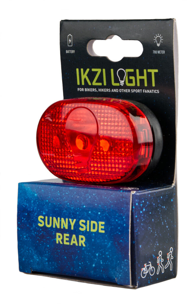 Luce posteriore Ikzilight a 3 led rossi con batterie incluse su scheda