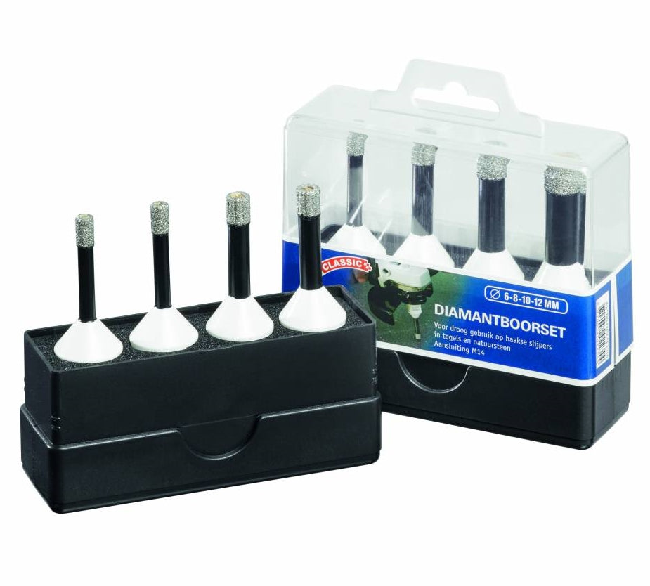 Carat ehscset010 set frese diamantate piastrella classica 6-8-10-12 mm dry m14 - ehscset010