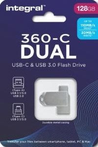 Memoria USB integral 128GB metálica dual USB-C y USB 3.0 - 9500290