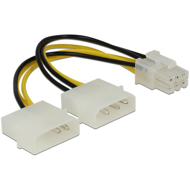 Delock 2x Molex 4pin -> 6 pin PCIe, 15 cm