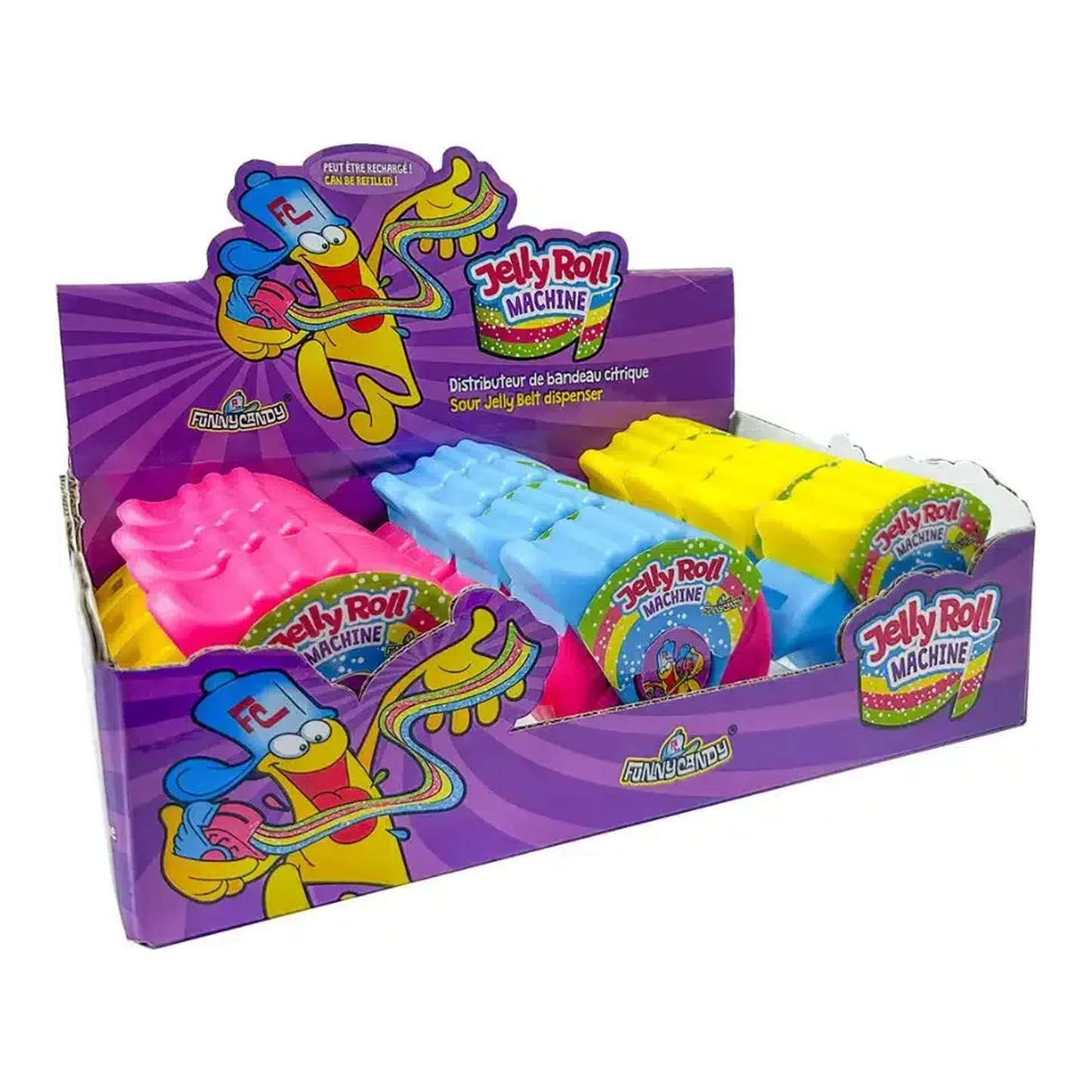 Divertida máquina de rollos de gelatina de caramelo (12 piezas)