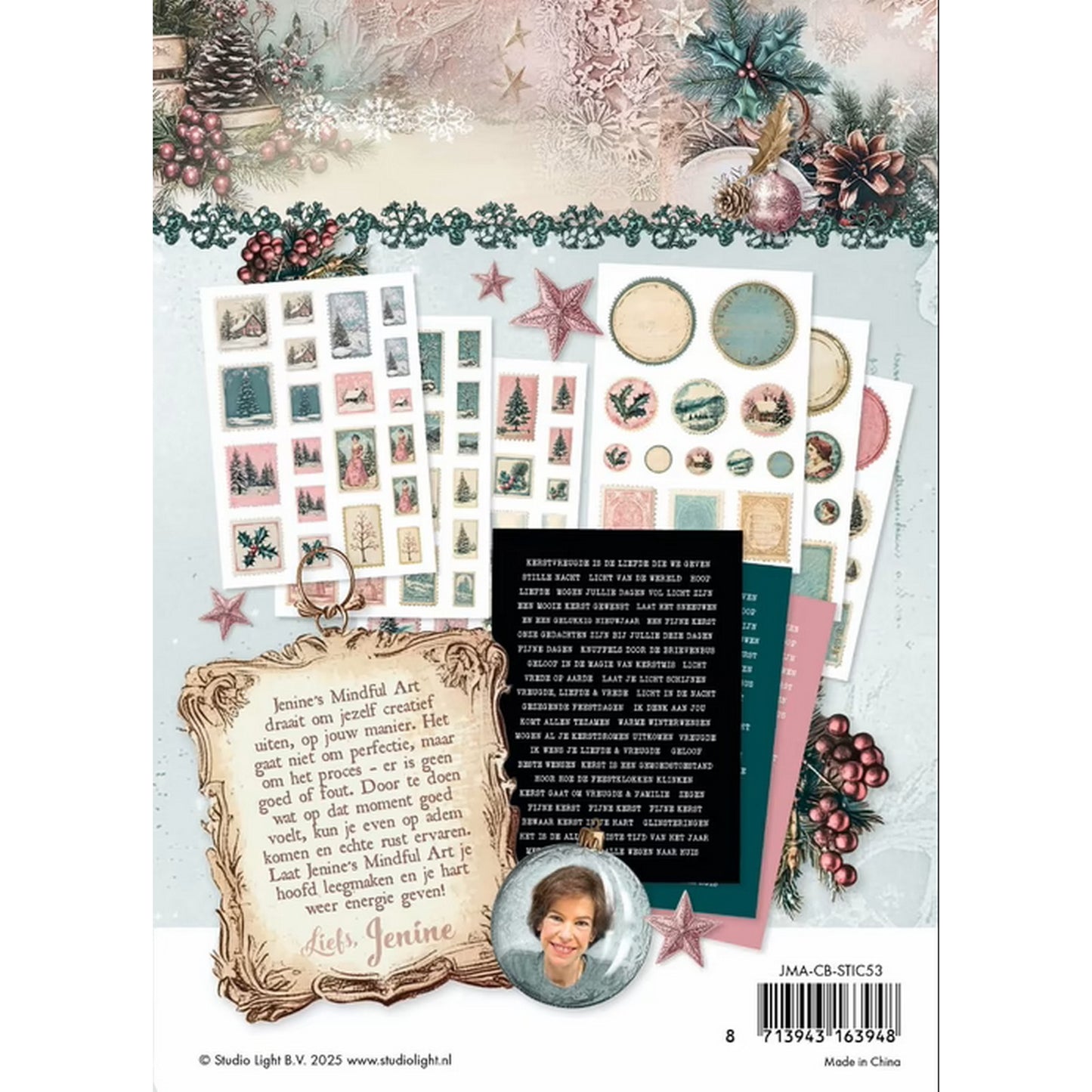 Studio light • Jenine's Mindful Art Christmas Blush fogli adesivi francobolli testi