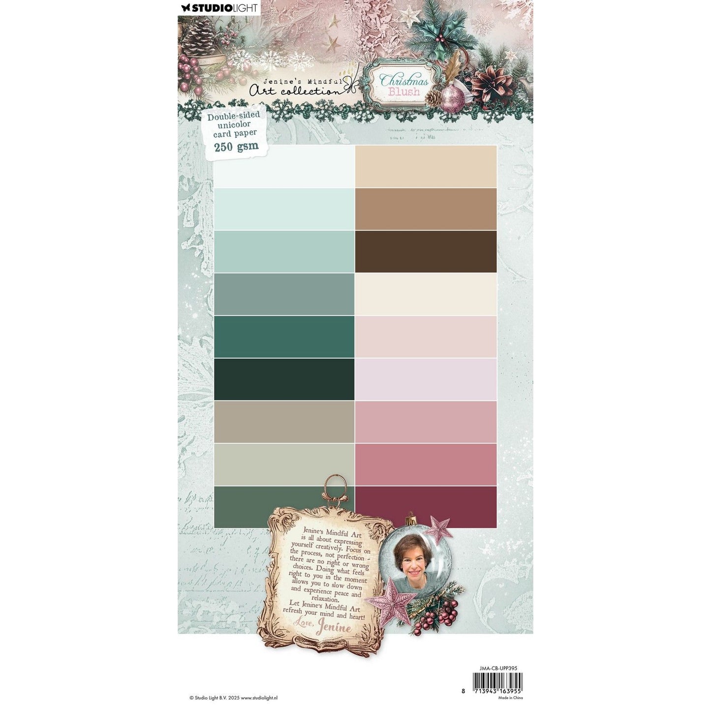 Luz de estudio • Jenine's Mindful Art Christmas Blush bloc de papel unicolor tarjeta de papel de doble cara
