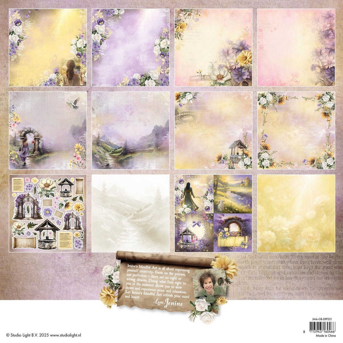 Luce da studio • scrapbooking in carta di design in crescita e fioritura