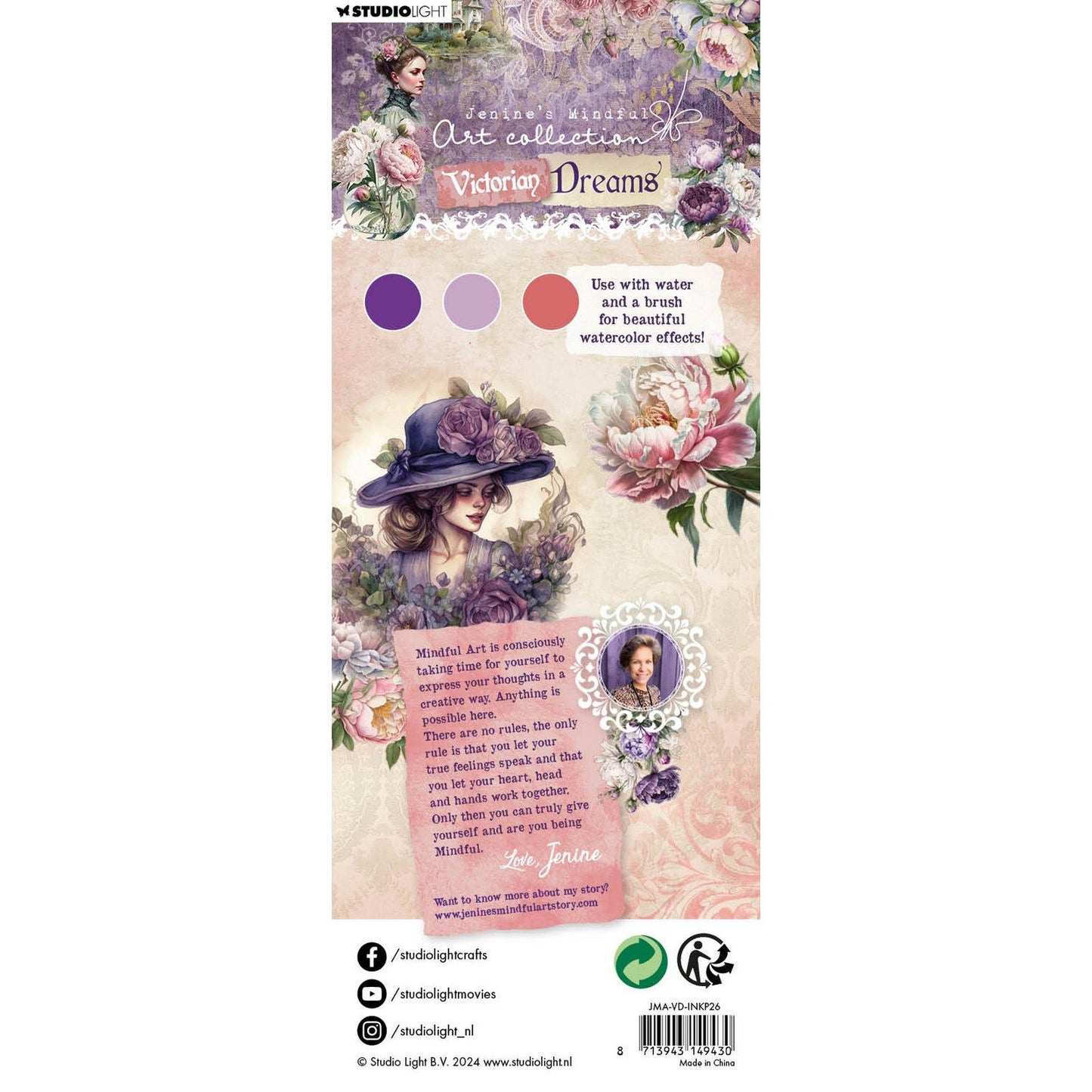 Luce da studio • vittoriano sogni tamponi di inchiostro idroreattivi peonie viola rosa