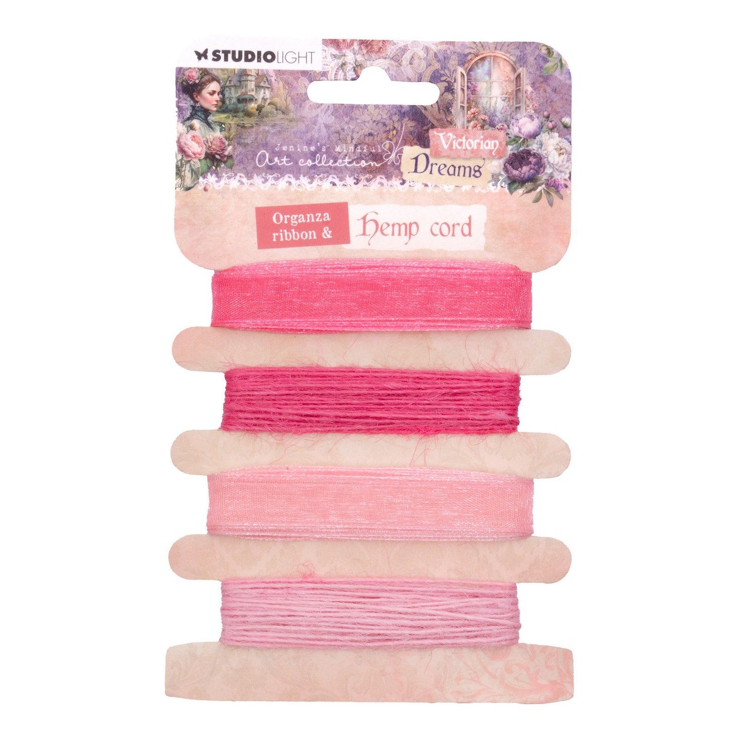 Luce da studio • nastro di organza di canapa dei sogni vittoriani - rosa