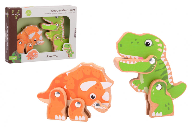 Jouéco - dinosauri in legno (2 ass.)