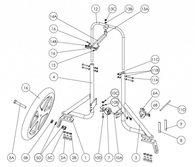 Ruedas laterales establecidas para adultos negros