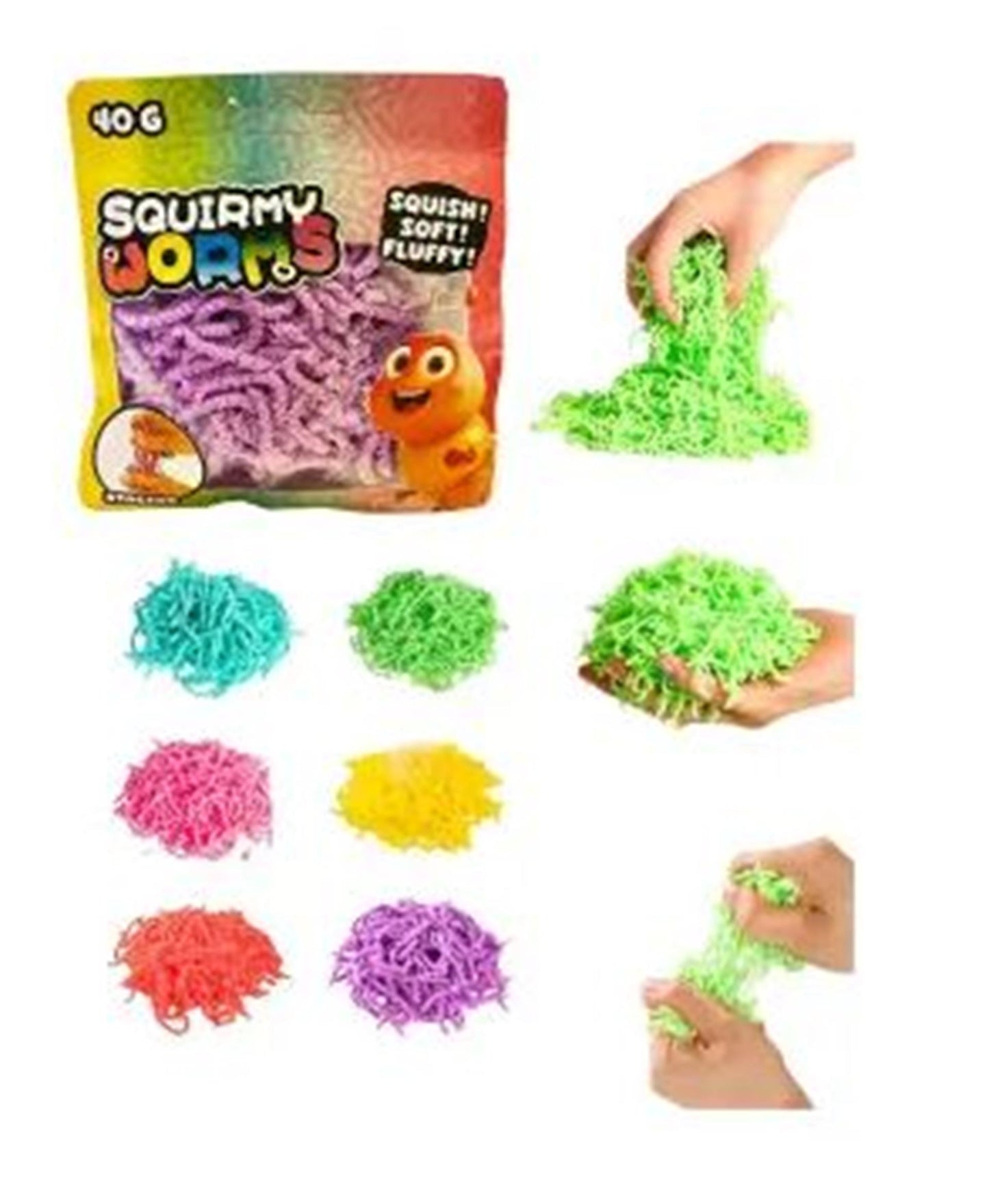 Vermi contorti Johntoy colorati - 40gr.