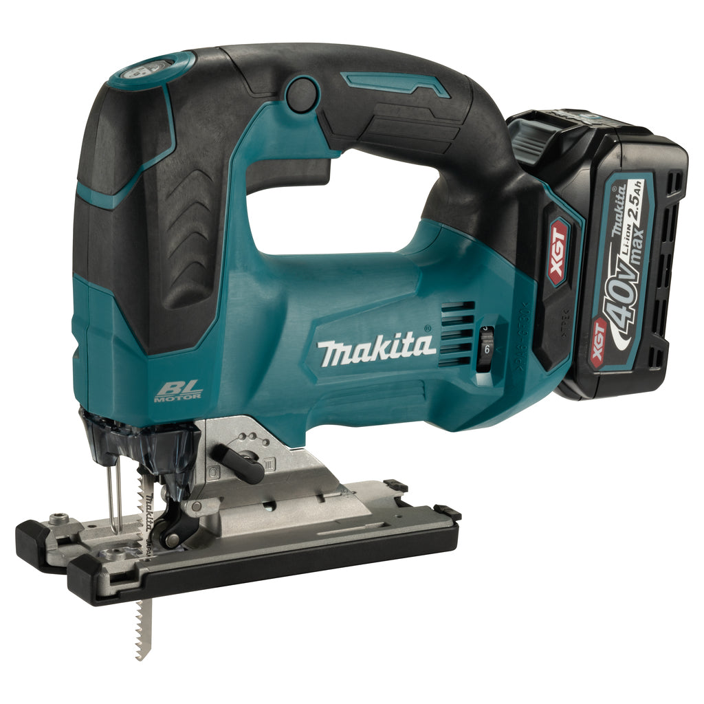 Makita jv002gd201 seghetto alternativo a batteria 40 v max impugnatura a D | Batteria da 2,5 Ah (2 pz), caricabatterie rapido, in mbox