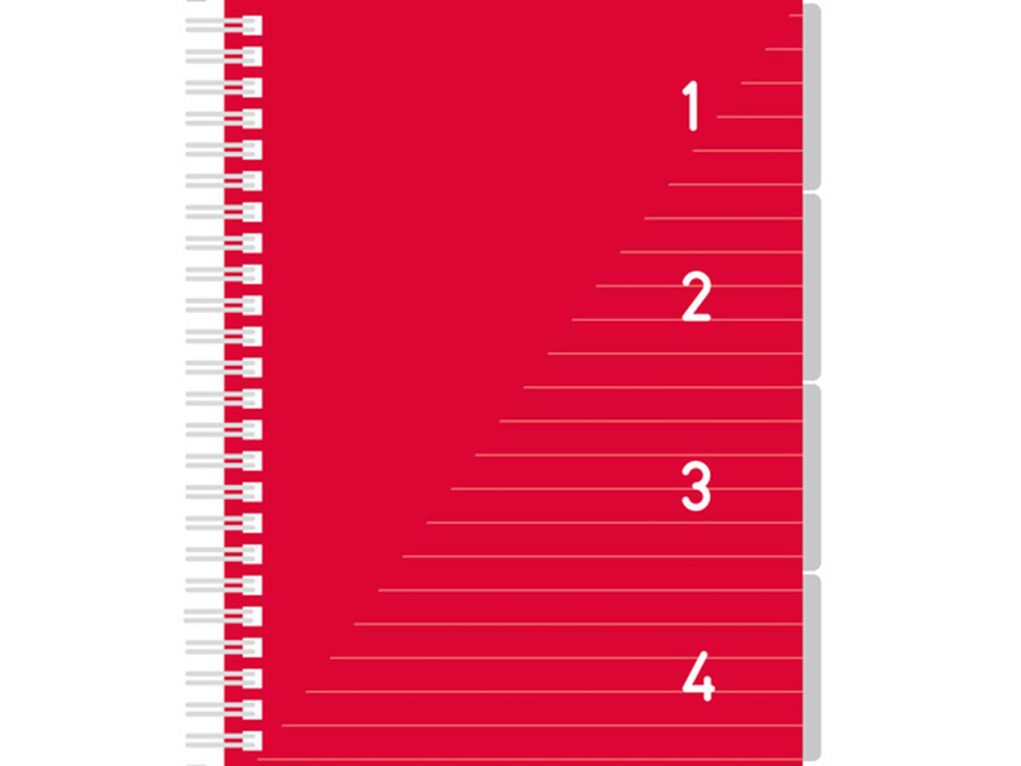 Blocco note Kangaro 4 in 1 formato A5, a righe rosse