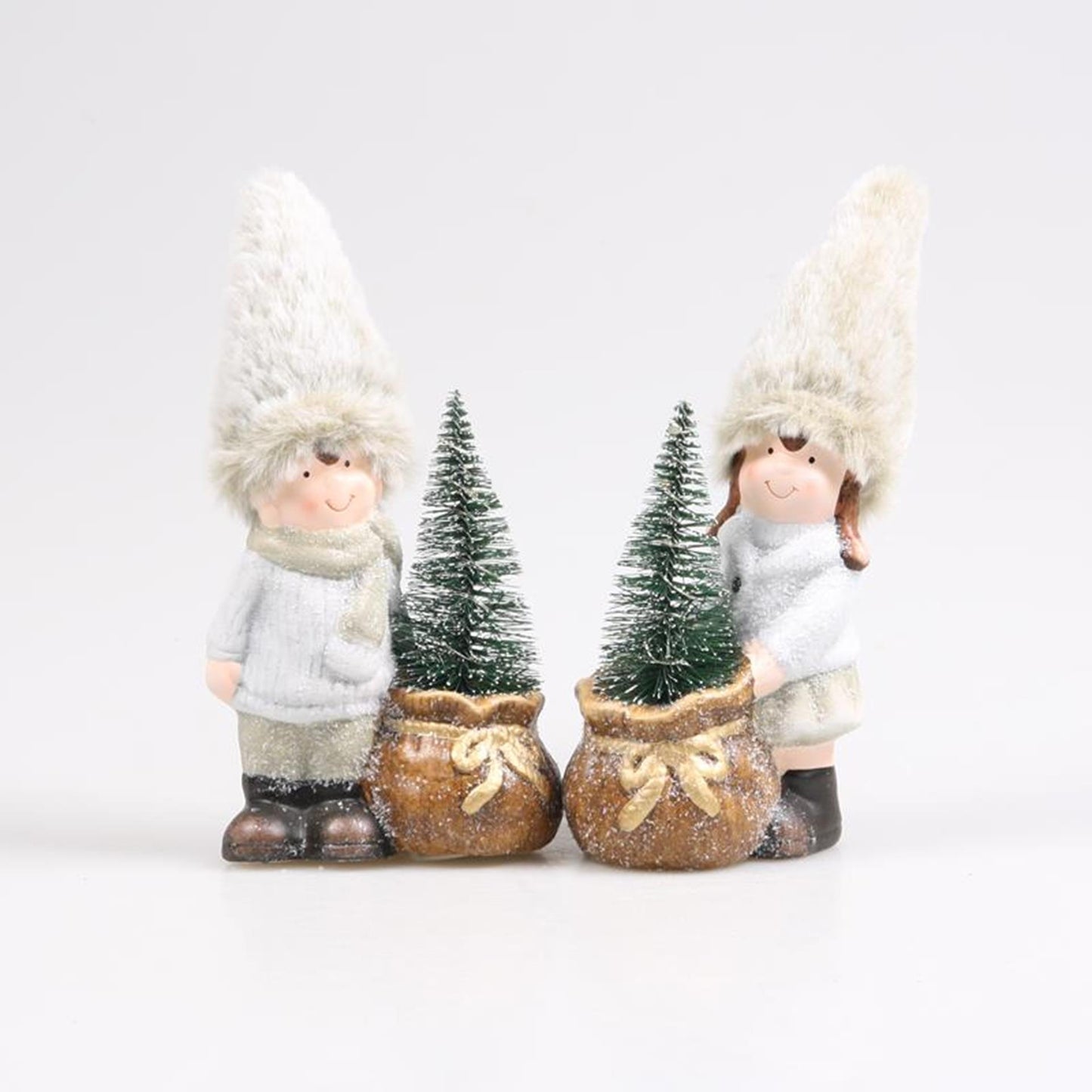 Decoración inspirada en la temporada niño o niña con árbol de Navidad led verde