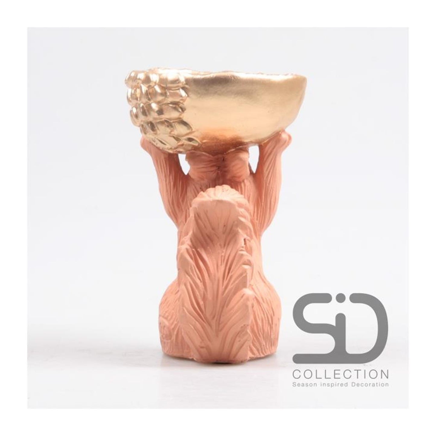 Estatua decorativa de ardilla inspirada en la temporada con caja 11x9,5x18cm beige