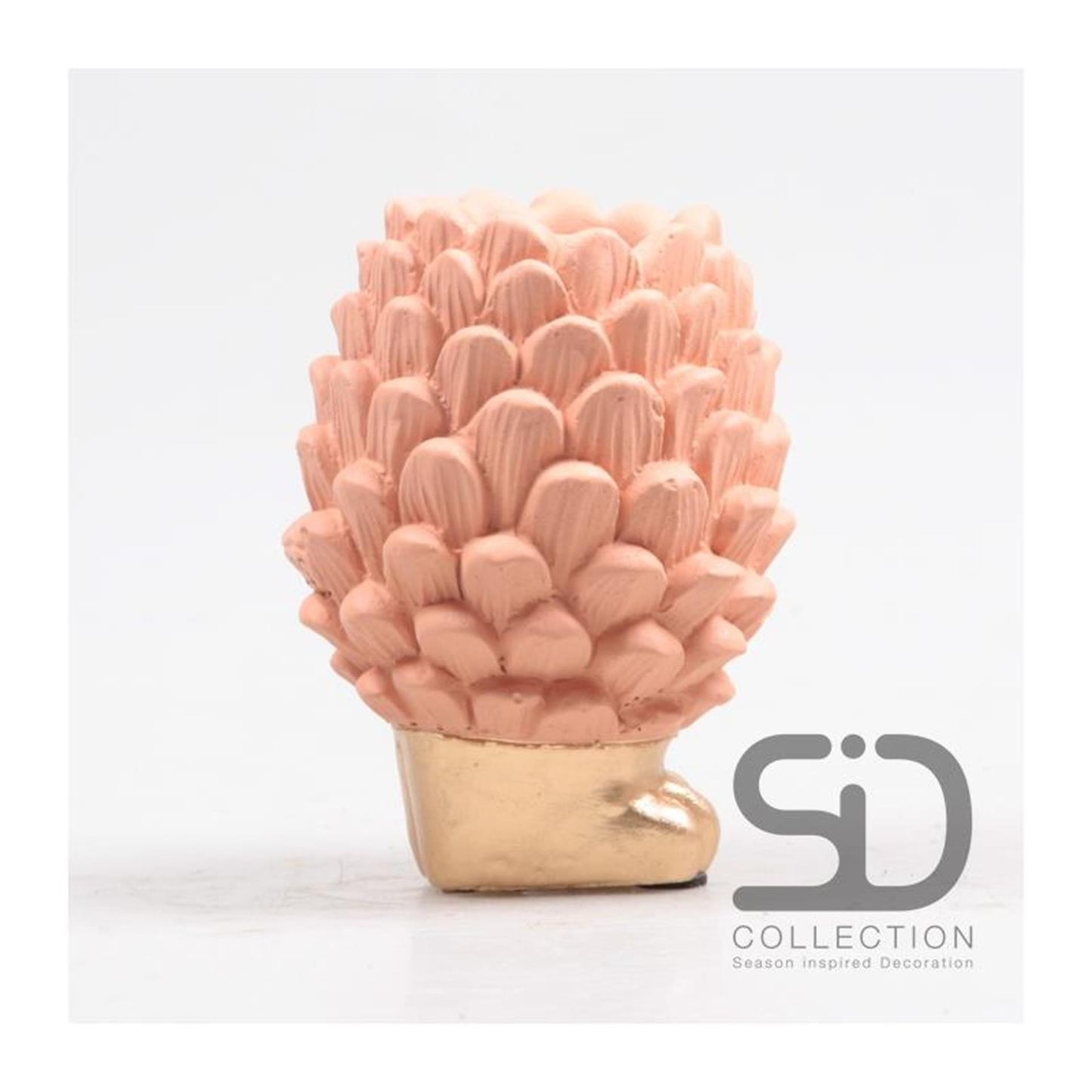 Jarrón con forma de piña y decoración inspirada en la temporada con base 12 cm beige rojo