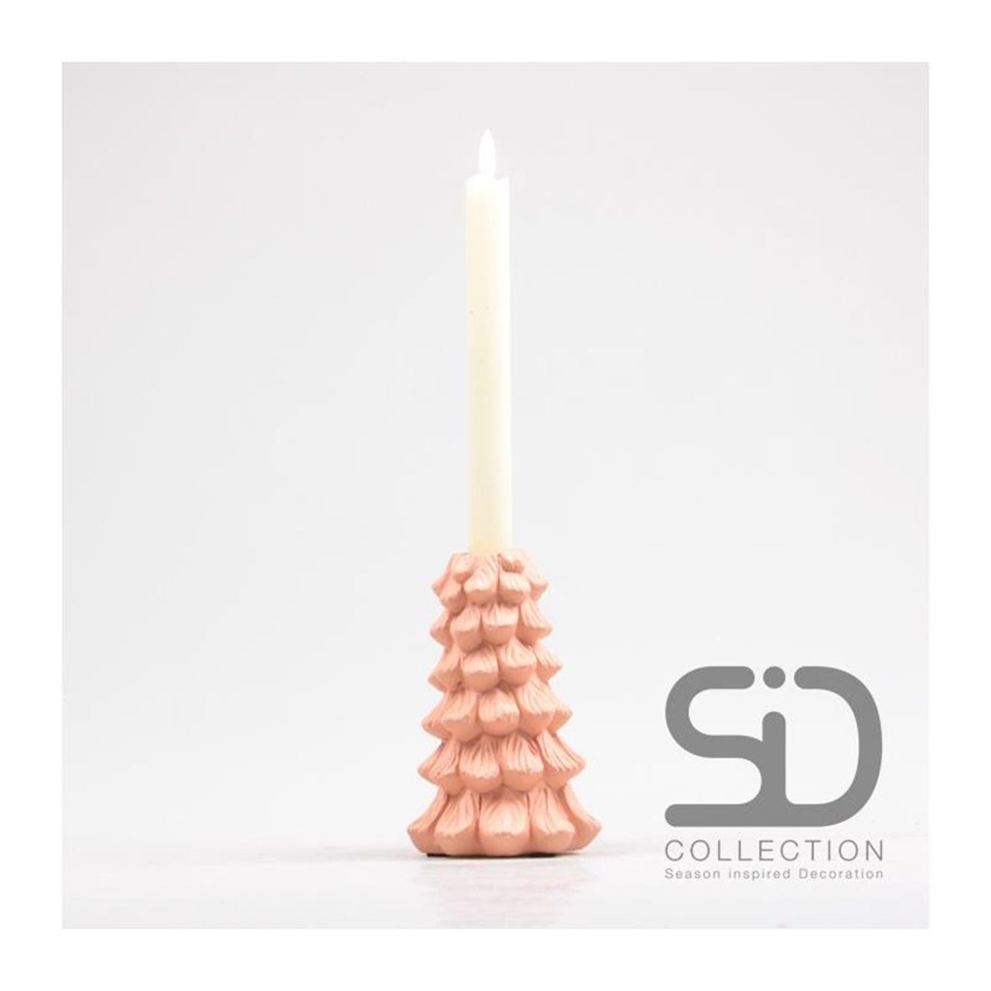 Decoración navideña candelabro árbol de Navidad 10x10x15 beige rojo