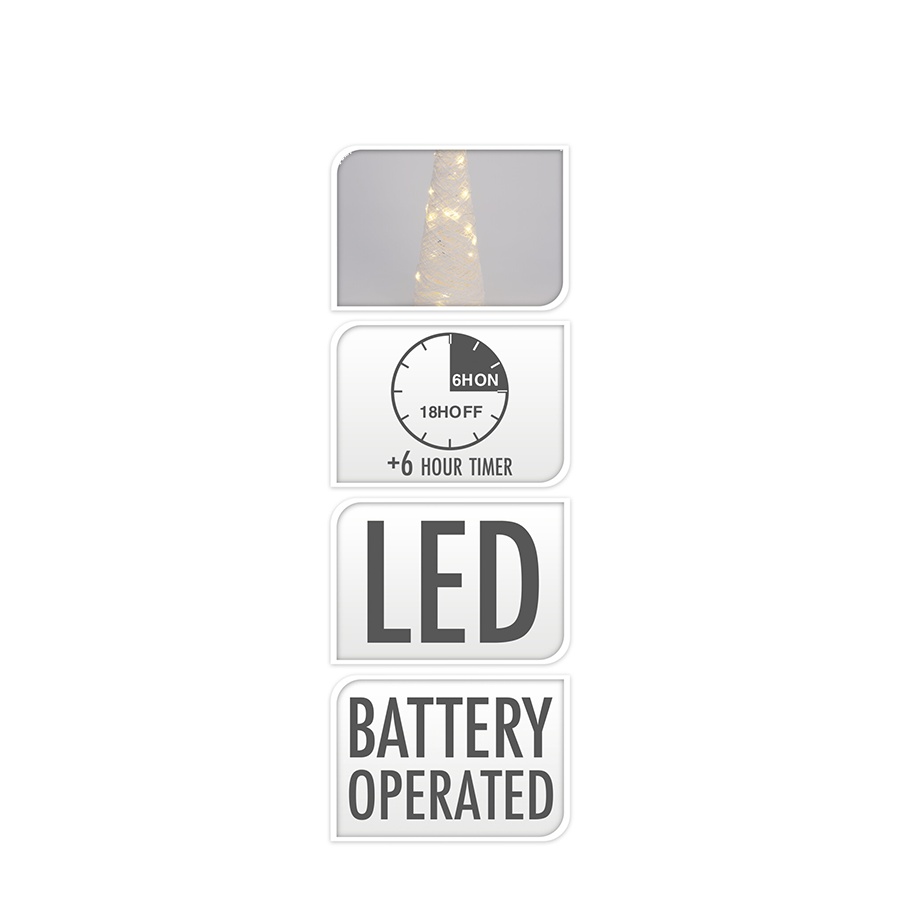 Cono LED blanco 30 LEDs 58cm