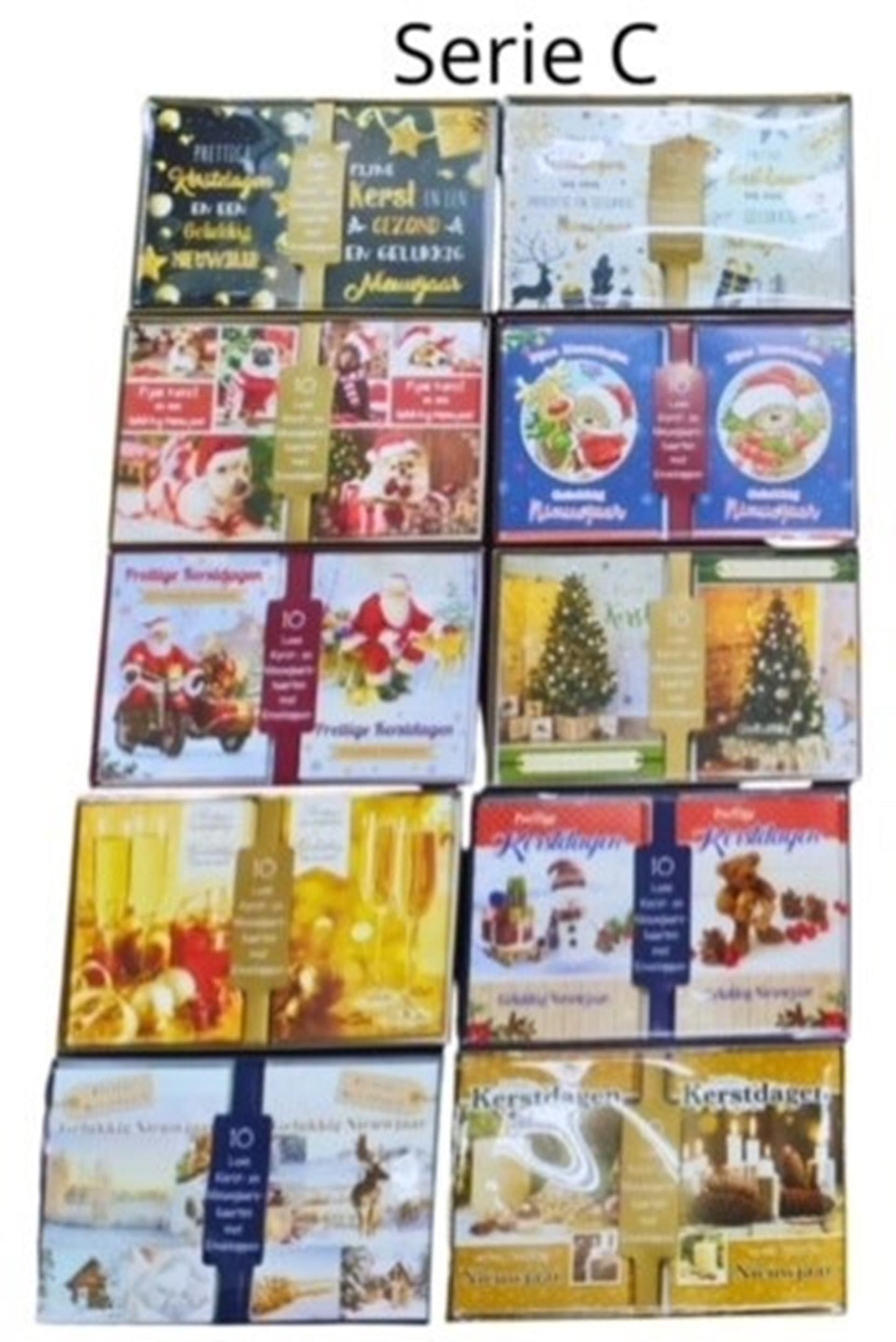 Cartoline di Natale 10 in scatola espositiva + busta ABC