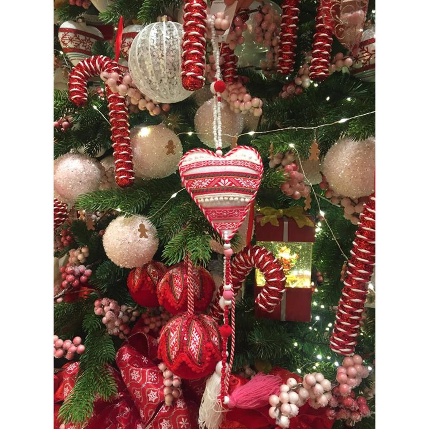 Decoris deco colgante corazón folklore 55cm