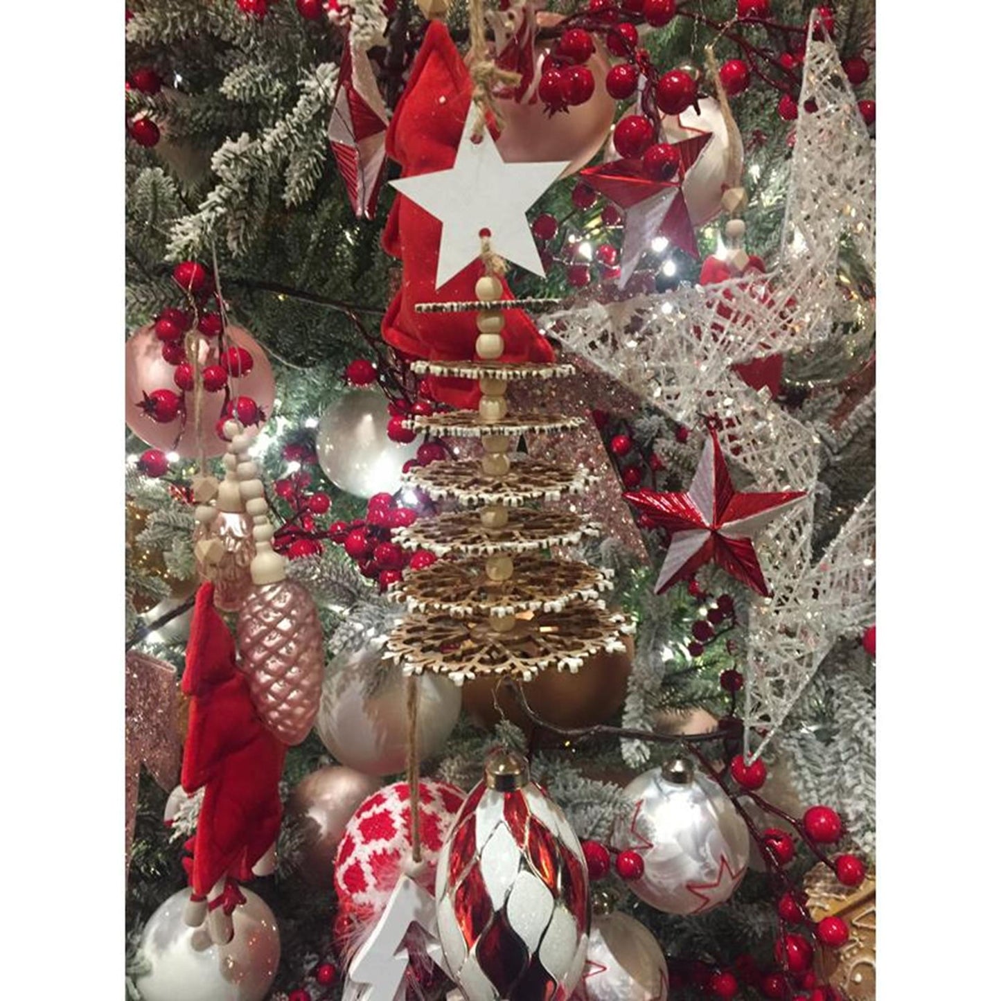 Decoris colgante navideño 3D árbol madera 21cm