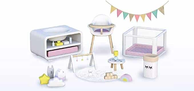 Mymy City Speelhuis, mobili set per Mymy Playroom con letto in scatola e comode