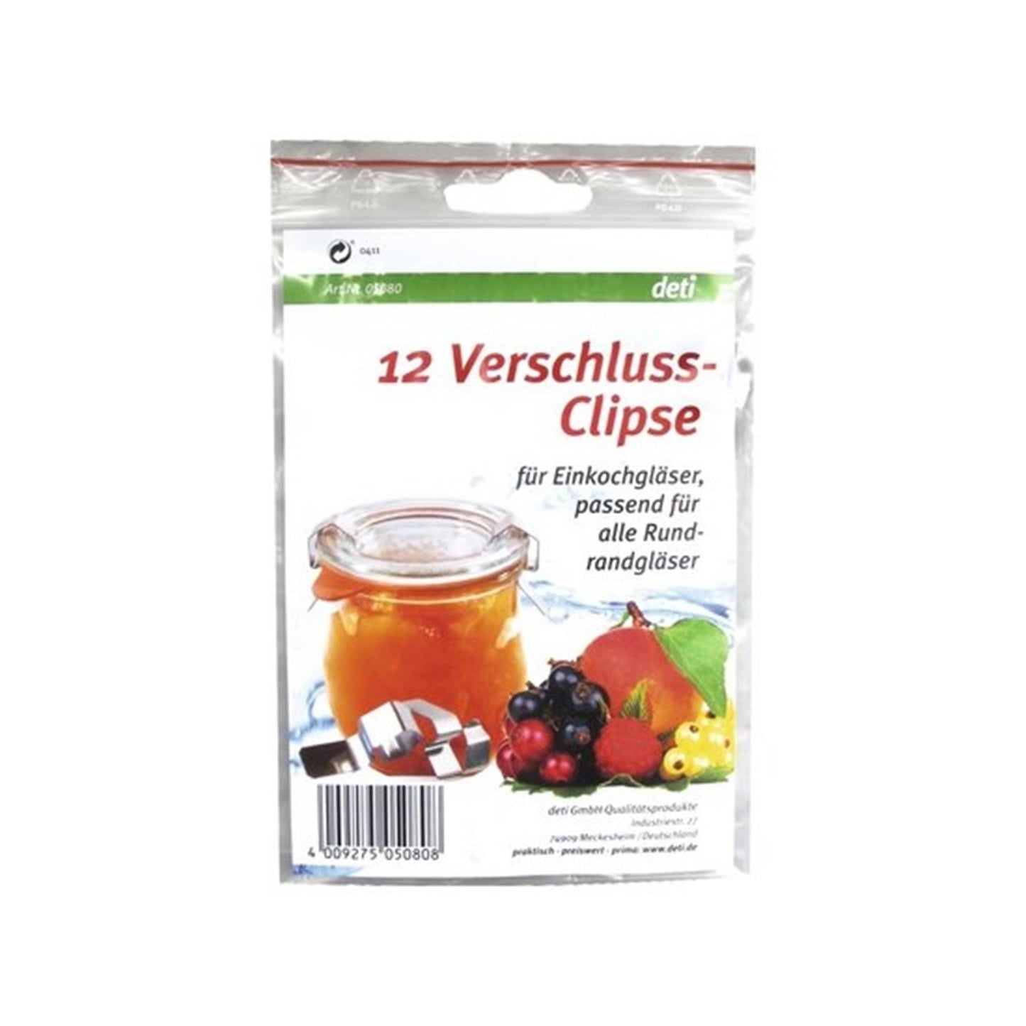 Weck deti abrazaderas de acero inoxidable bolsa de 12 piezas