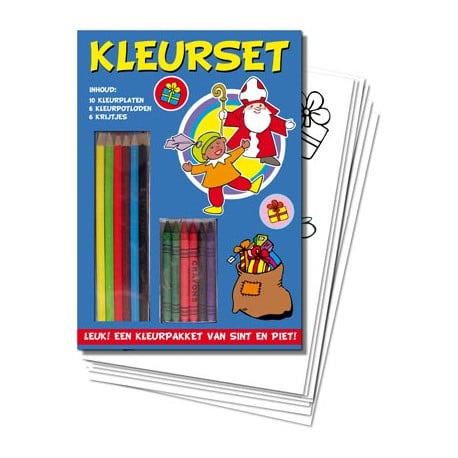 Van der Doelen Sinterklaas Set di colori con colori da colorare e brividi