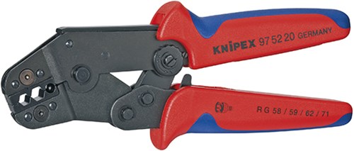 Alicates para engarzar Knipex diseño compacto, bruñidos con mangos de varios componentes 195 mm - 975220