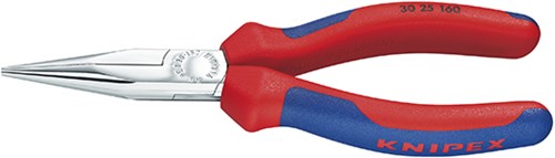Alicates de punta larga Knipex cromados con mangos de varios componentes 140 mm - 3025140