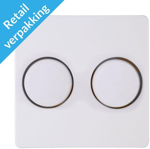 Placca Kopp Paris bianco artico + dimmer duo a pulsanti - 4625035