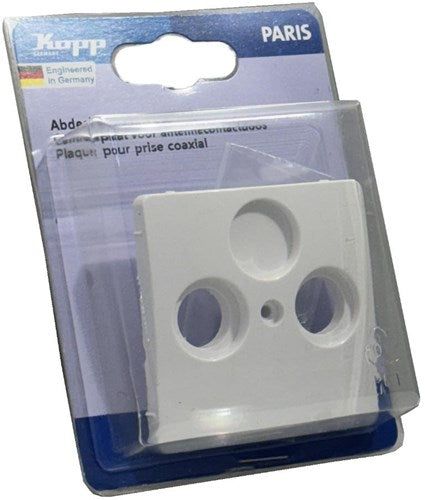 Enzo kopp paris arctic wit afdekplaat voor coax - 4625040