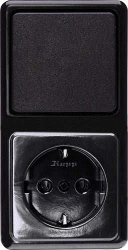 Interruttore combinato Kopp nero con montaggio a superficie - 4626160