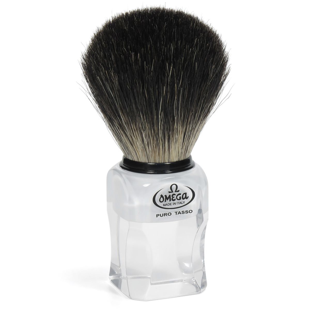 Pennello da barba Omega 100% tasso nero trasparente + standard 11cm