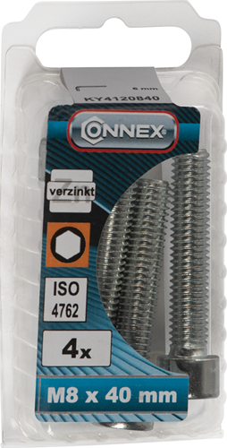 Perno con vaso hexagonal Connex cy m8x40 4uds vz - ky4120840