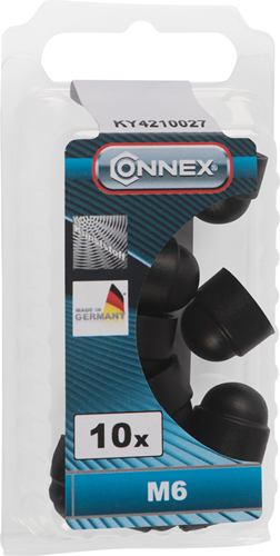 Connex tapa hexagonal m6 plástico 10 negro - ky4210027