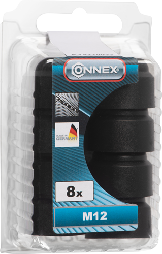 Connex tapa hexagonal m12 plástico 8 negro - ky4210033