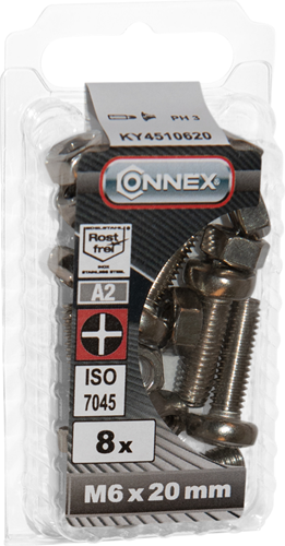 Connex metaalschroef cy-k m6x20 8st a2 - ky4510620
