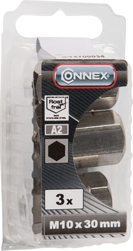 Connex verbindingsmoer (6k) m10x30 3st a2 - ky4700034