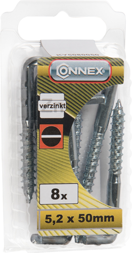 Connex kramschroef 5.2x50 gleuf 8st vz - ky5080050