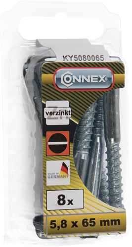 Connex kramschroef 5.8x65 gleuf 8st vz - ky5080065