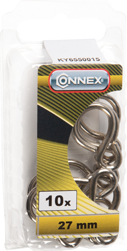 Connex gancio a S chiuso 27mm 10pz ni - ky6550015
