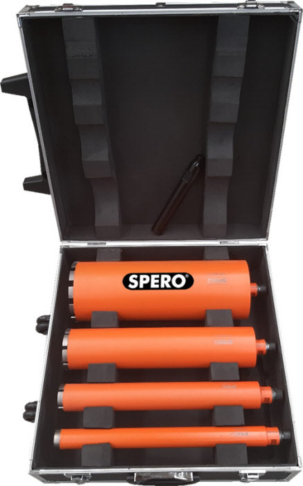 Spero set 5 pezzi r1 2 punte diamantate a parete sottile - 4 punte in custodia mobile ø 35, 51, 81, 131mm - spdcs131