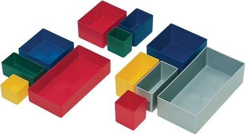 Scatola per inserti La-ka-pe | 216 x 108 x 63 mm| pk grigio | per cassetti e scatole assortimento | 25 pezzi - e63-6 grigio - e63-6 grigio