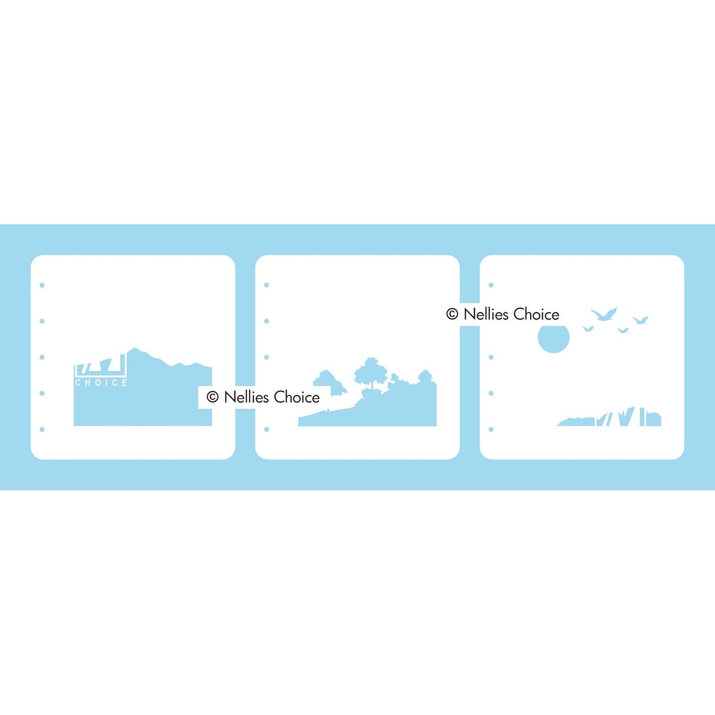 La scelta di Nellie • set di 3 stencil combinati a strati che ambientano la natura con gli alberi